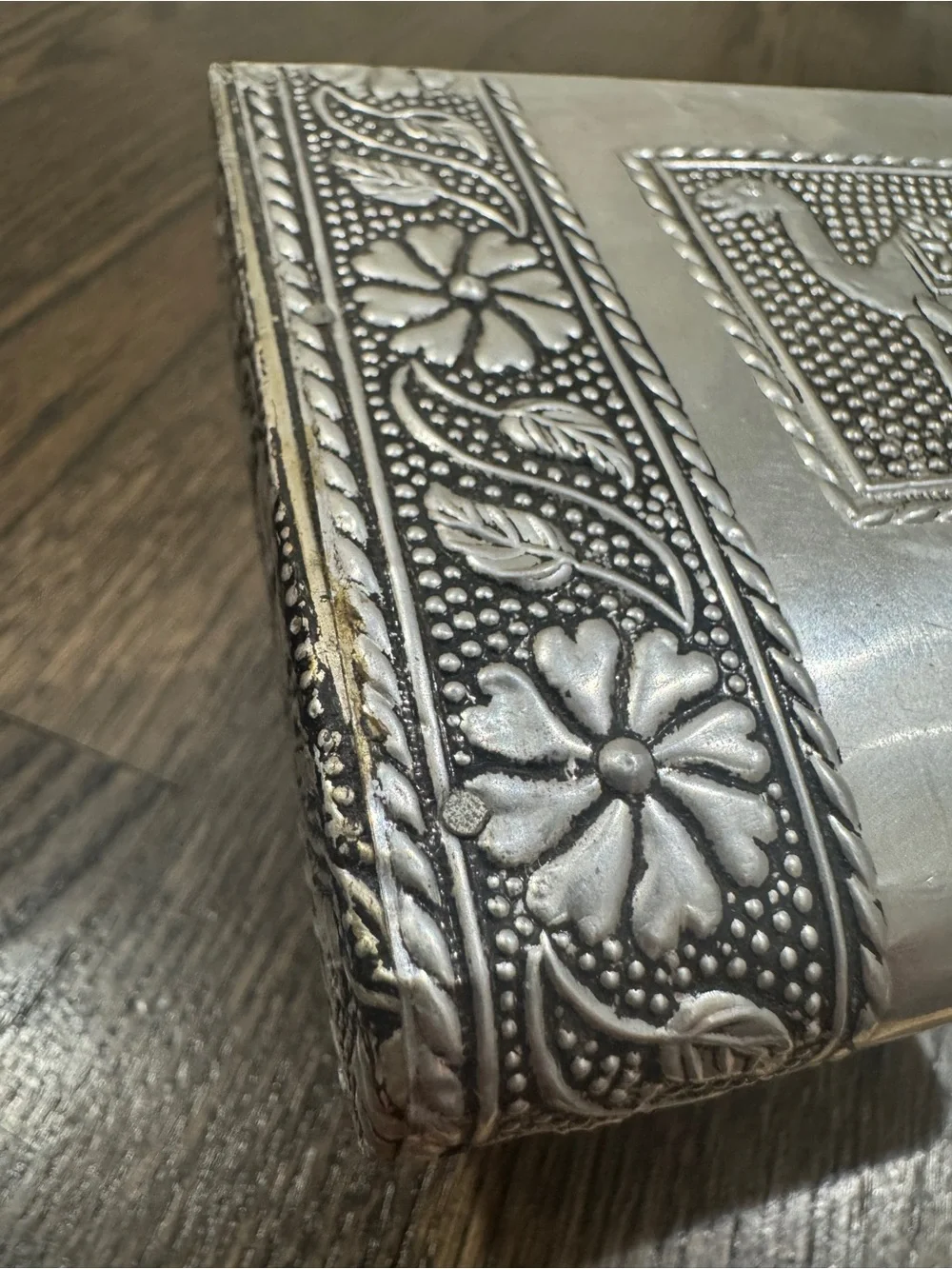 Vintage Camel Floral Ornate Metal Handcrafted Jewelry Box